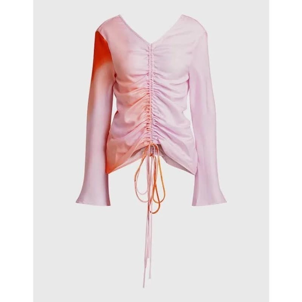 Maggie Marilyn Drawn to Me Ruched Ombre Top Lavender Sunset Size 10 Artsy Boho